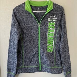 NFL Teens Apparel Gray and Green Jacket Seattle Seahawks lightweight Medium 7/9